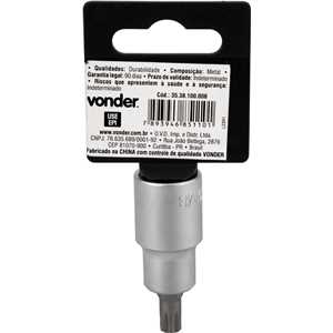 Soquete multidentado, curto, com encaixe de 1/2", M8, VONDER