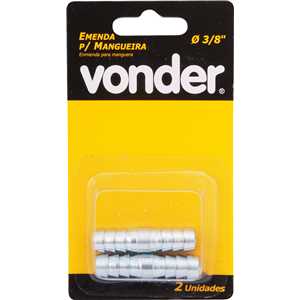 Emenda para mangueira 3/8", cartela com 2 peças, VONDER