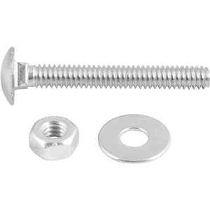 Parafuso francês zincado, 1/4" x 2", com porca e arruela, cartela com 5 conjuntos, VONDER