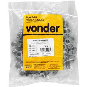 Porca sextavada 8.8, 12 mm, MA, DIN 934, VONDER