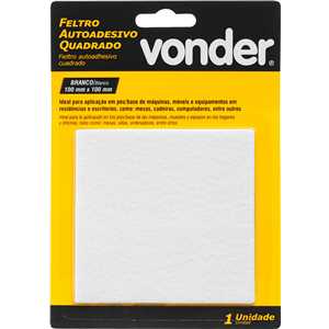 Feltro autoadesivo branco, quadrado, 100 mm, VONDER