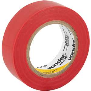 Fita isolante, 19 mm x 10 m, vermelha, VONDER PLUS