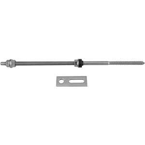 Conjunto haste M12 x 400 mm com suporte reto para painel solar, para madeira, VONDER