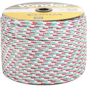 Corda multifilamento trançada 10,0 mm x 190 m, cores diversas, VONDER