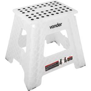 Banqueta plástica dobrável, transparente, altura 360 mm, VONDER
