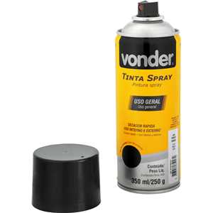 Tinta em spray preto fosco, 350 ml/250 g, VONDER