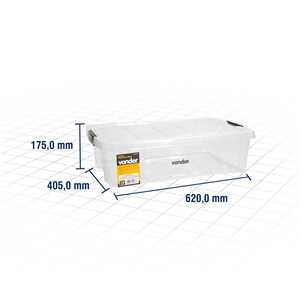 Caixa plástica/baú, transparente, CBV 020, VONDER