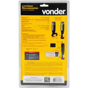 Lanterna recarregável LED SMD e LED COB, LRV 700 VONDER