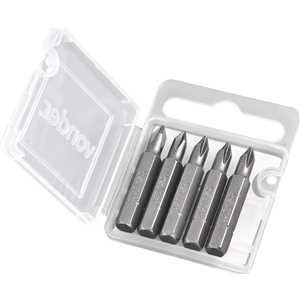 Jogo de bits/ponteira phillips, com encaixe 1/4", nº 1 x 38 mm, cartela com 5 peças, VONDER