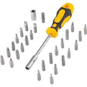 Jogo de bits/ponteiras com 29 peças, encaixe sextavado 1/4", VONDER