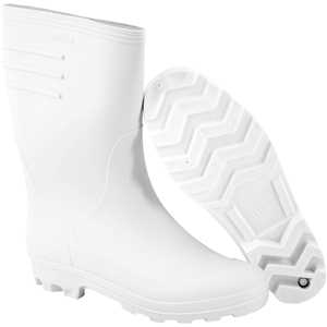 Bota de PVC branca, cano médio, com forro, 43, VONDER