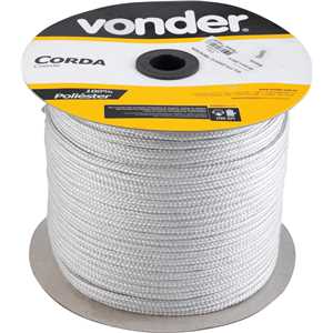 Corda multifilamento trançada, 8 mm x 228 m, branca, VONDER