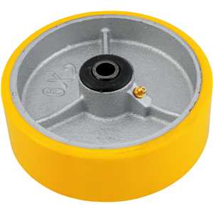 Roda 6", de poliuretano e ferro fundido, amarela, VONDER
