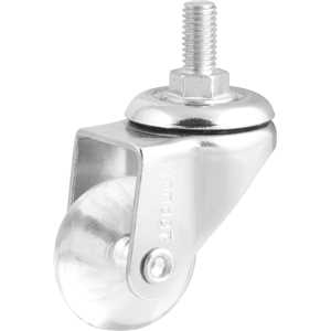 Rodízio giratório leve 1.3/8", de poliuretano, transparente, com pino, VONDER