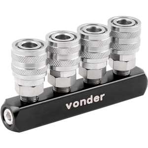 Engate rápido de 1/4", rosca fêmea 1/4" NPT, quádruplo, VONDER