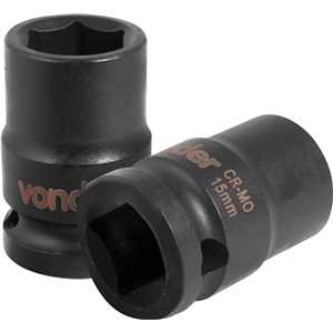 Soquete sextavado de impacto, encaixe de 1/2" x 15,0 mm, VONDER