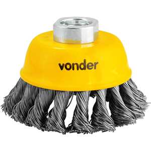 Escova de aço inox tipo copo, 3", torcida VONDER