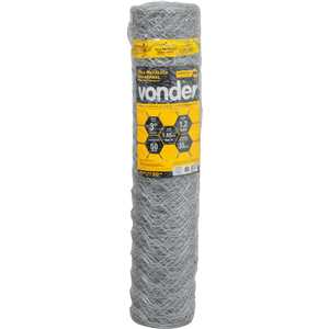 Tela metálica hexagonal, mangueirão, malha 3", 16 BWG x 1,2 m, com 50 m,  VONDER