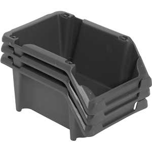 Gaveteiro plástico, nº 3, 8,0 cm x 10,4 cm x 17,6 cm, modelo prático, preto, VONDER