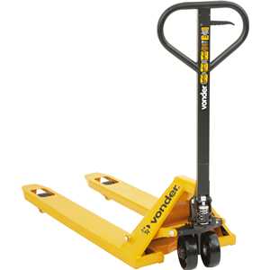 Paleteira hidráulica, 2 toneladas (2 tf), 1.150 mm x 550 mm, roda simples de nylon, PSN 205, VONDER