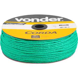 Corda multifilamento trançada 4,0 mm x 360 m, verde, em carretel, VONDER