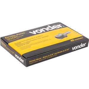 Espigão rosca macho de 3/8" NPT com escama de 5/16", caixa com 40 peças, VONDER