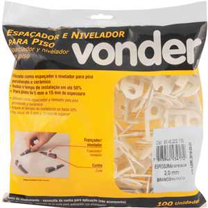 Espaçador e nivelador para piso, 2,0 mm, branco VONDER