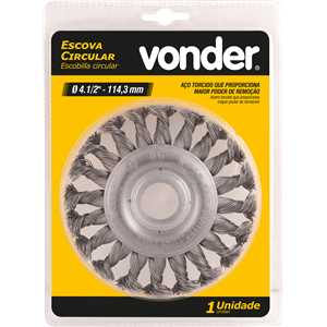 Escova circular 4.1/2" x 1/2" x 7/8" torcida VONDER