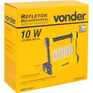Refletor recarregável, LED SMD 10 W, RRV 010, VONDER