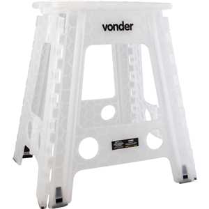 Banqueta plástica dobrável, transparente, altura 450 mm, VONDER