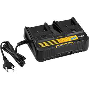 Carregador de bateria duplo, 18 V, linha intercambiável, carregamento convencional, ICBV 1841, VONDER