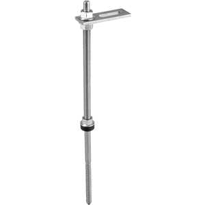 Conjunto haste M12 x 400 mm com suporte reto para painel solar, para madeira, VONDER