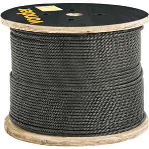 Cabo de aço polido, alma de fibra, 9,53 mm - 3/8", 6 x 7, VONDER