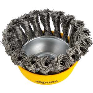Escova de aço inox tipo copo, 3", torcida VONDER