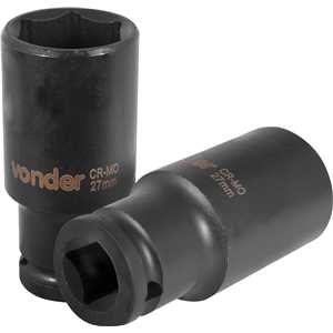 Soquete sextavado longo de impacto, 27 mm, encaixe de 1/2", VONDER