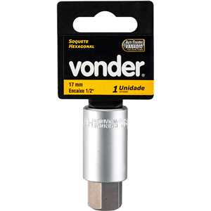 Soquete hexagonal 17 mm, encaixe de 1/2", VONDER