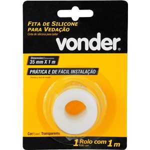 Fita adesiva de silicone para vedação de portas e janelas, 35 mm x 1 m, VONDER