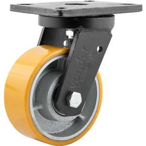Rodízio giratório industrial 5", de poliuretano e ferro fundido, VONDER