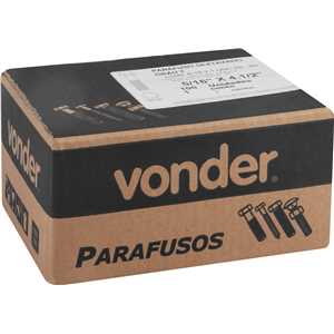 Parafuso sextavado zincado 5/16" x 4.1/2", UNC, rosca parcial, VONDER