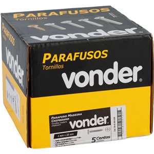 Parafuso madeira chipboard, cabeça flangeada, fenda cruzada/phillips, 4,0 mm x 30 mm, VONDER