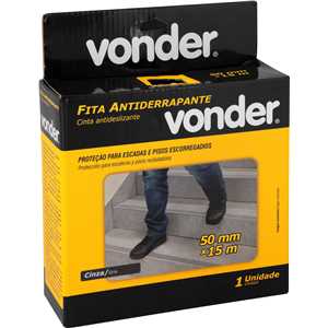 Fita antiderrapante, 50 mm x 15 m, cinza VONDER