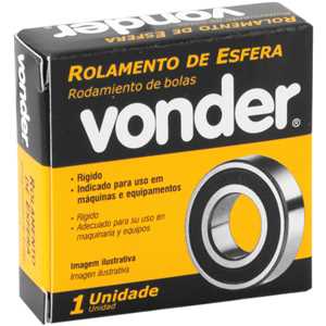 Rolamento rígido de esfera, 6204-2RS, VONDER