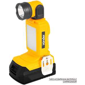 Lanterna de LED, bateria intercambiável de 18 V, sem bateria e sem carregador, ILV 1810 VONDER