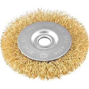 Escova circular aço latonado, 3" x 3/8" x 1/2" (76,2 mm x 9,53 mm x 12,7 mm) VONDER