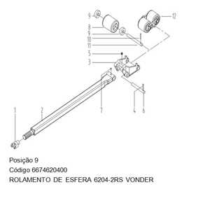 Rolamento rígido de esfera, 6204-2RS, VONDER