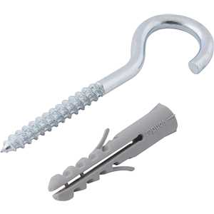 Gancho 4,8 mm x 70 mm, com bucha de nylon 10 mm, G-10 VONDER