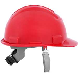 Capacete aba frontal, vermelho, com jugular e suspensão com catraca, VONDER PLUS