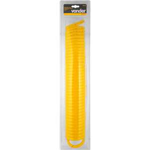 Mangueira/tubo poliuretano amarelo, espiral, conector 1/4"NPT macho, 8,0 mm x 12,0 mm, com 10,0 m, VONDER