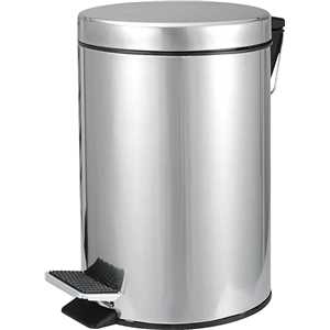 Lixeira redonda, 5 litros, inox, cinza, VONDER