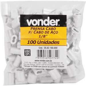 Prensa cabo para cabos de aço de 1/8", VONDER